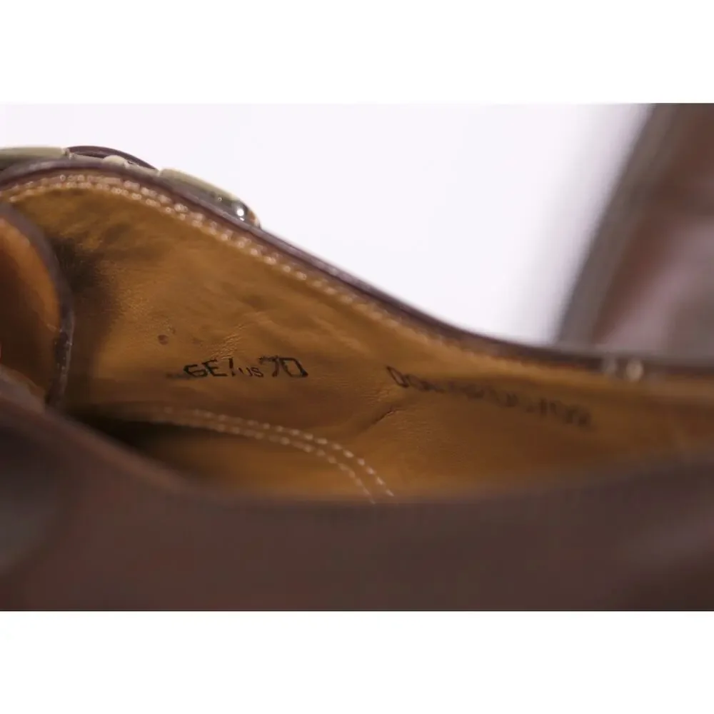 Bally Dolardo Brown Single Buckle Dress Loafers Mens US 7 D